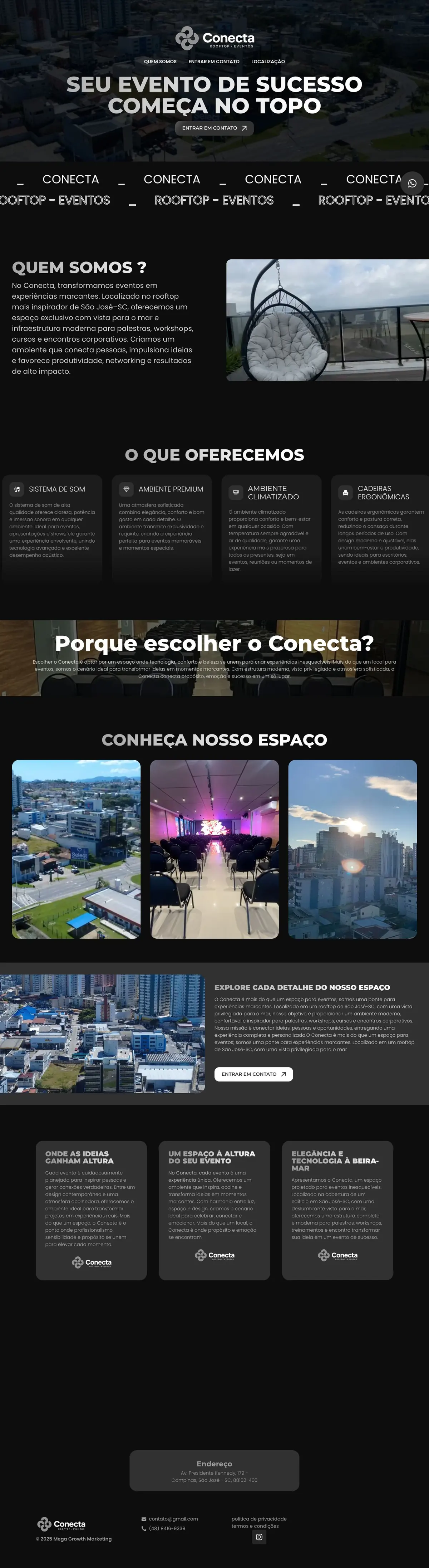 Site Conecta Rooftop, página completa