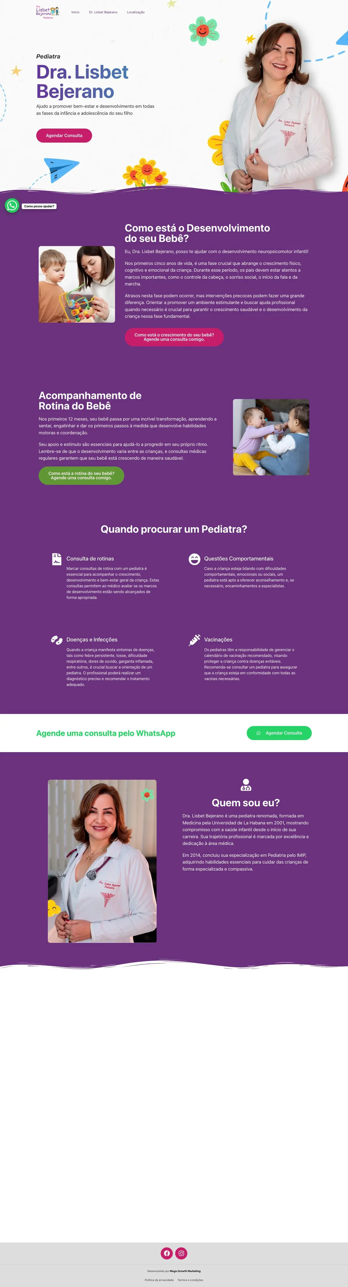 Site Dra. Lisbet Bejerano, página completa