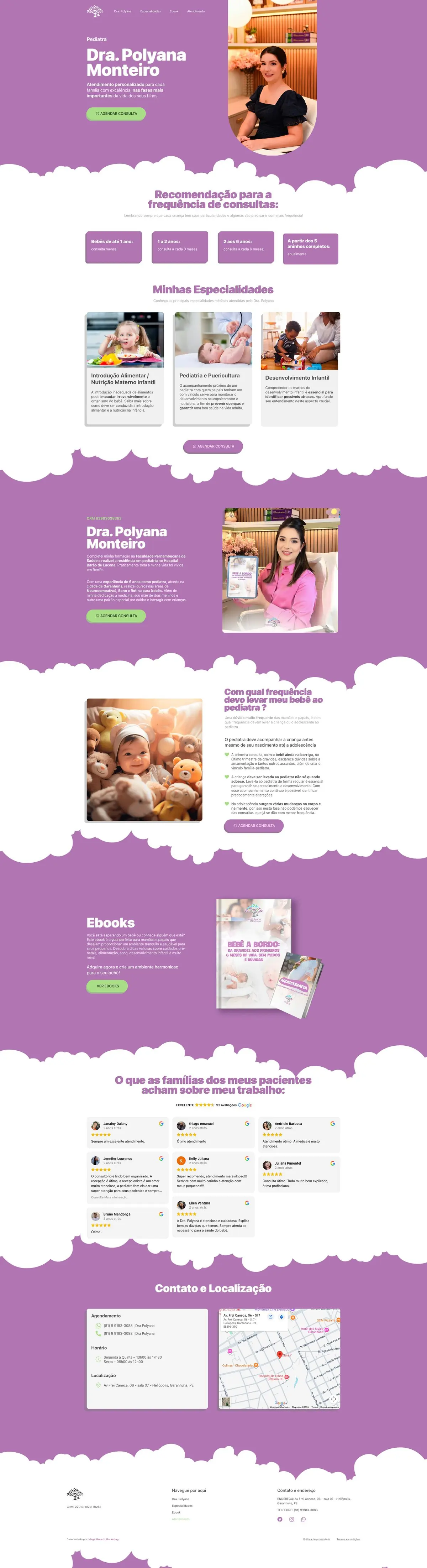 Site Dra Polyana Monteiro, página completa