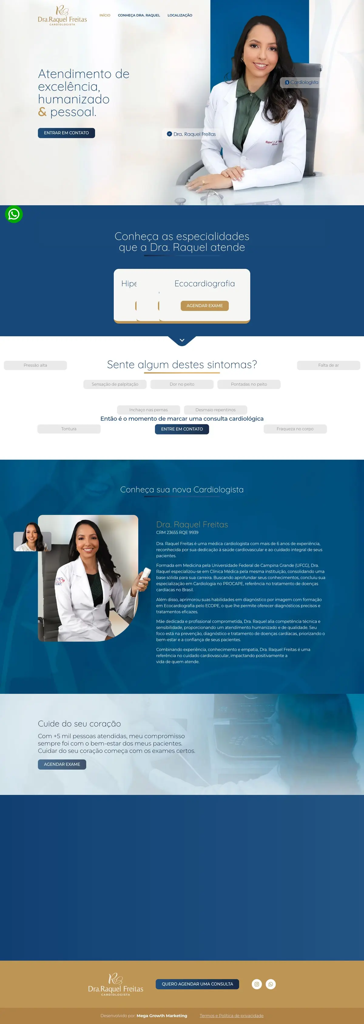 Site Dra. Raquel Freitas, página completa