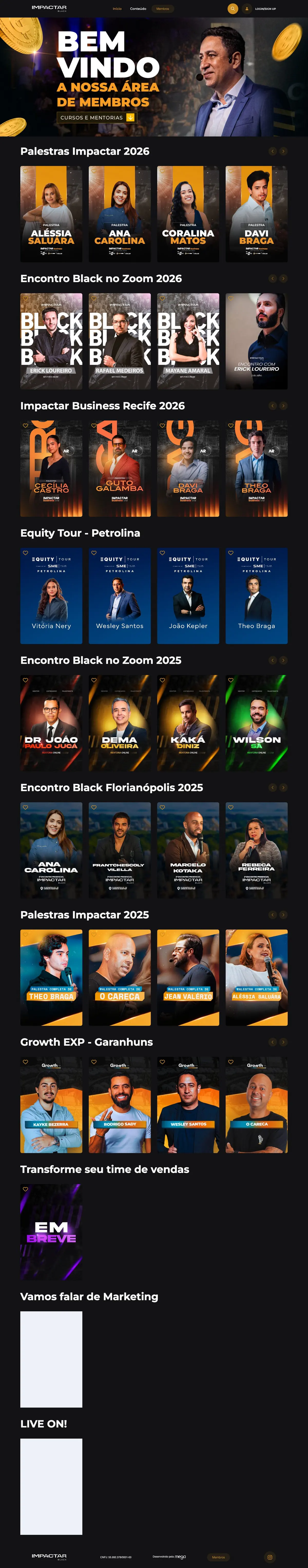 Site Impactar Black, página completa