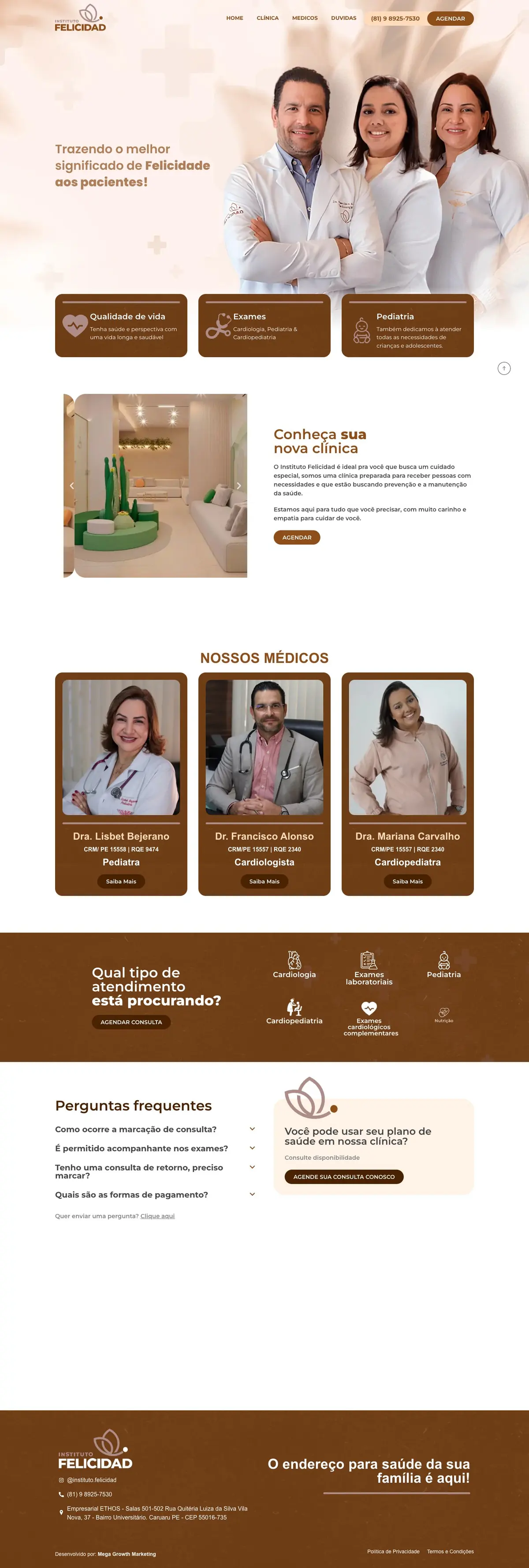 Site Instituto Felicidad, página completa