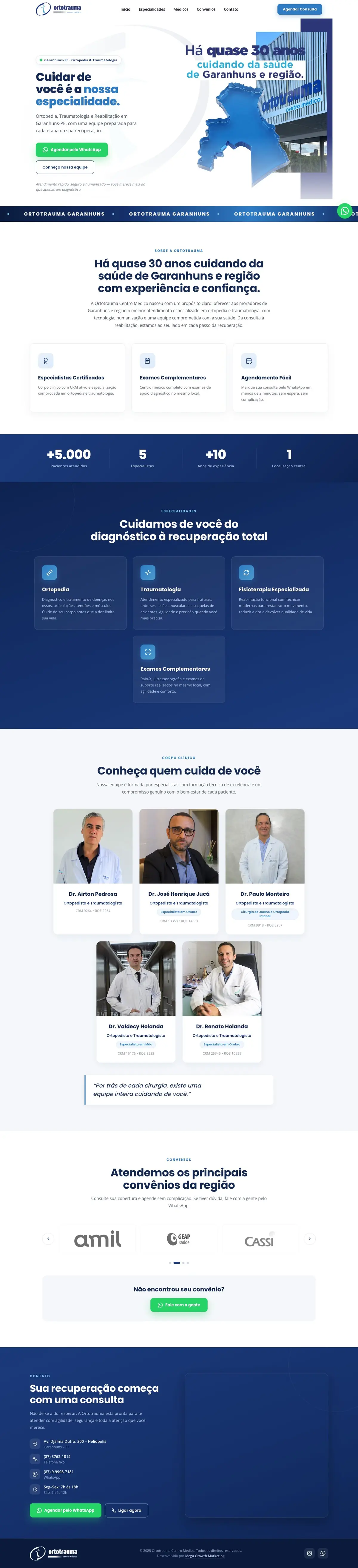 Site Ortotrauma Garanhuns, página completa