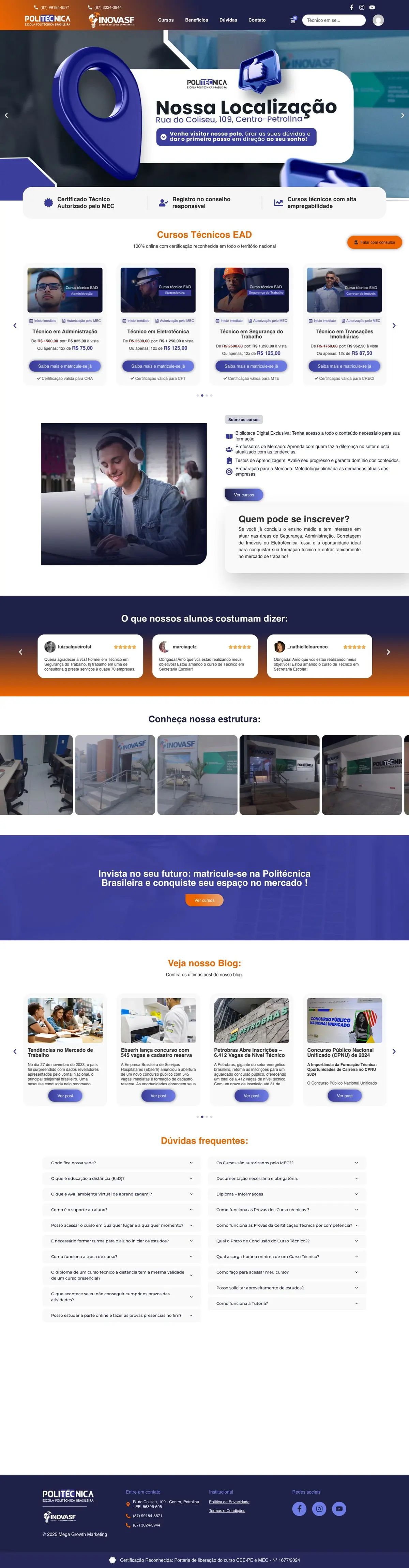 Site Politécnica, página completa