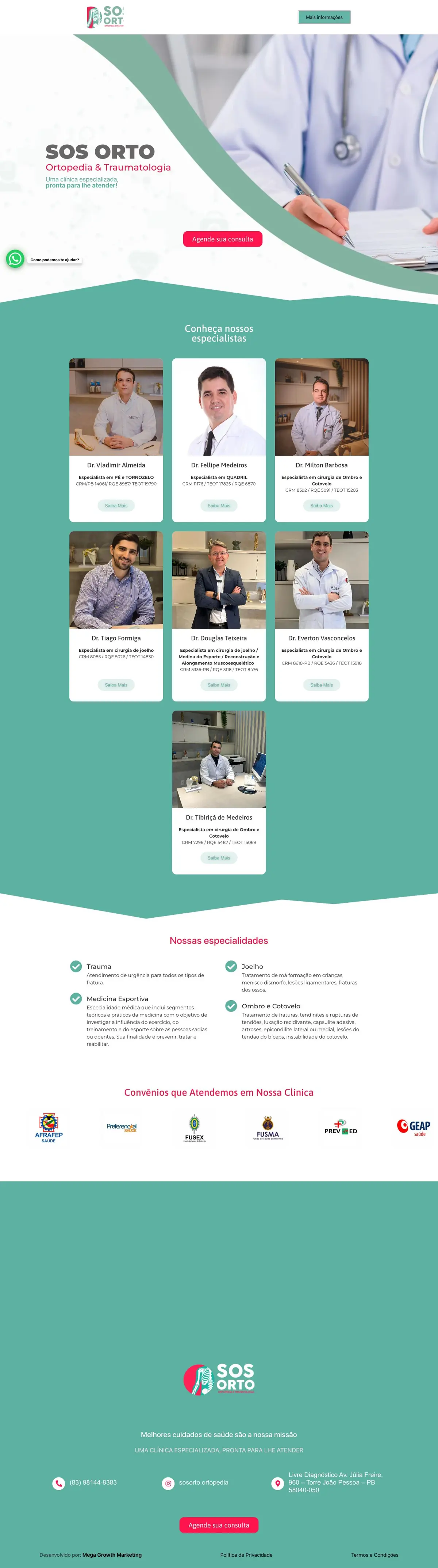 Site SOS Orto, página completa
