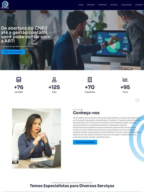 Prévia do site Art Contábil