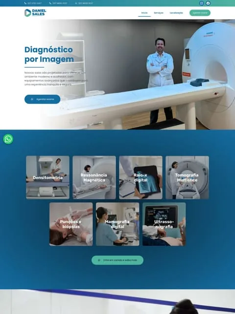 Prévia do site Daniel Sales Diagnósticos