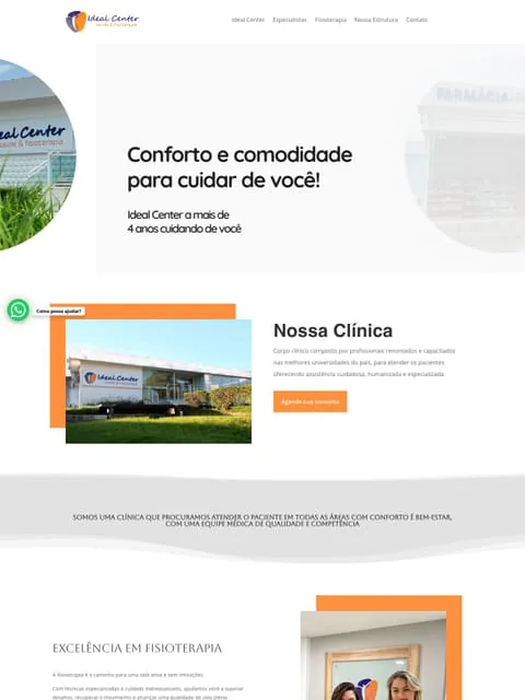 Prévia do site Clínica Ideal Center