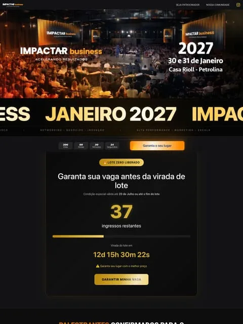 Prévia do site Impactar Business