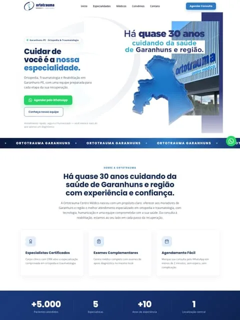 Prévia do site Ortotrauma Garanhuns