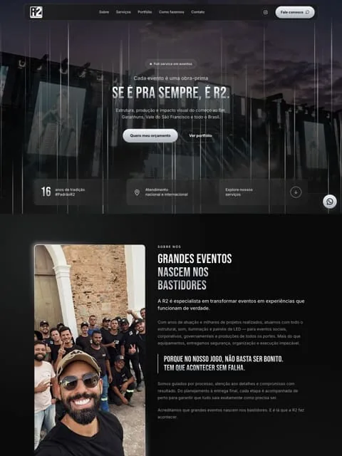 Prévia do site R2 Entretenimentos