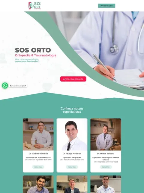 Prévia do site SOS Orto