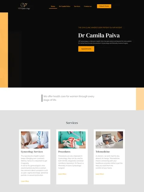 Prévia do site Vip Gynecology